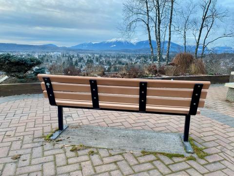 park bench location example, on the Bench with a view over Terrace
