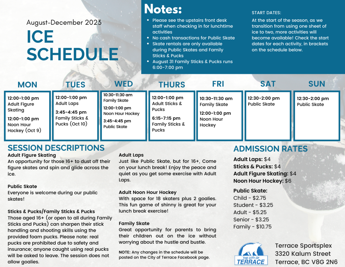 A visual of the upcoming weekend, which is also written in text on this page