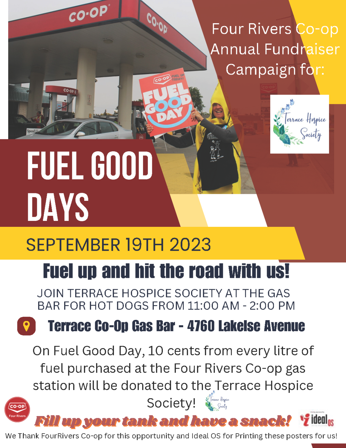Poster with event info and image of gas station holding this event