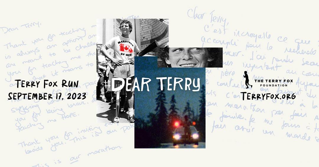 Collage of images of Terry Fox running