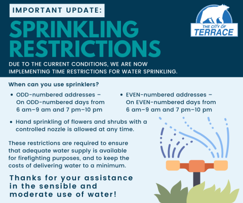 An explanation of sprinkling restrictions in place. Follow the link below for details.